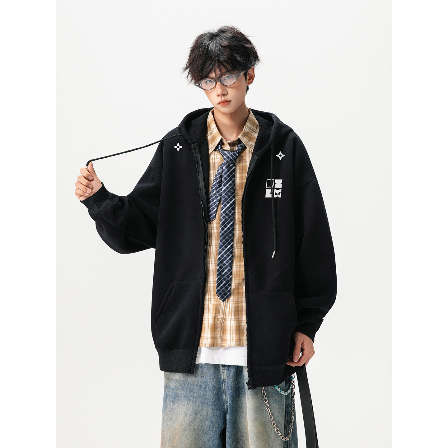 2025开衫卫衣420克华棉A336-RIWY080-特P55（60%棉40%聚酯纤维）,男装卫衣,电商A336