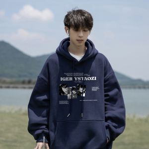 2025新款印花连帽卫衣A336-LM02-P58-限价78（62棉38聚酯纤维），男装卫衣，电商A336