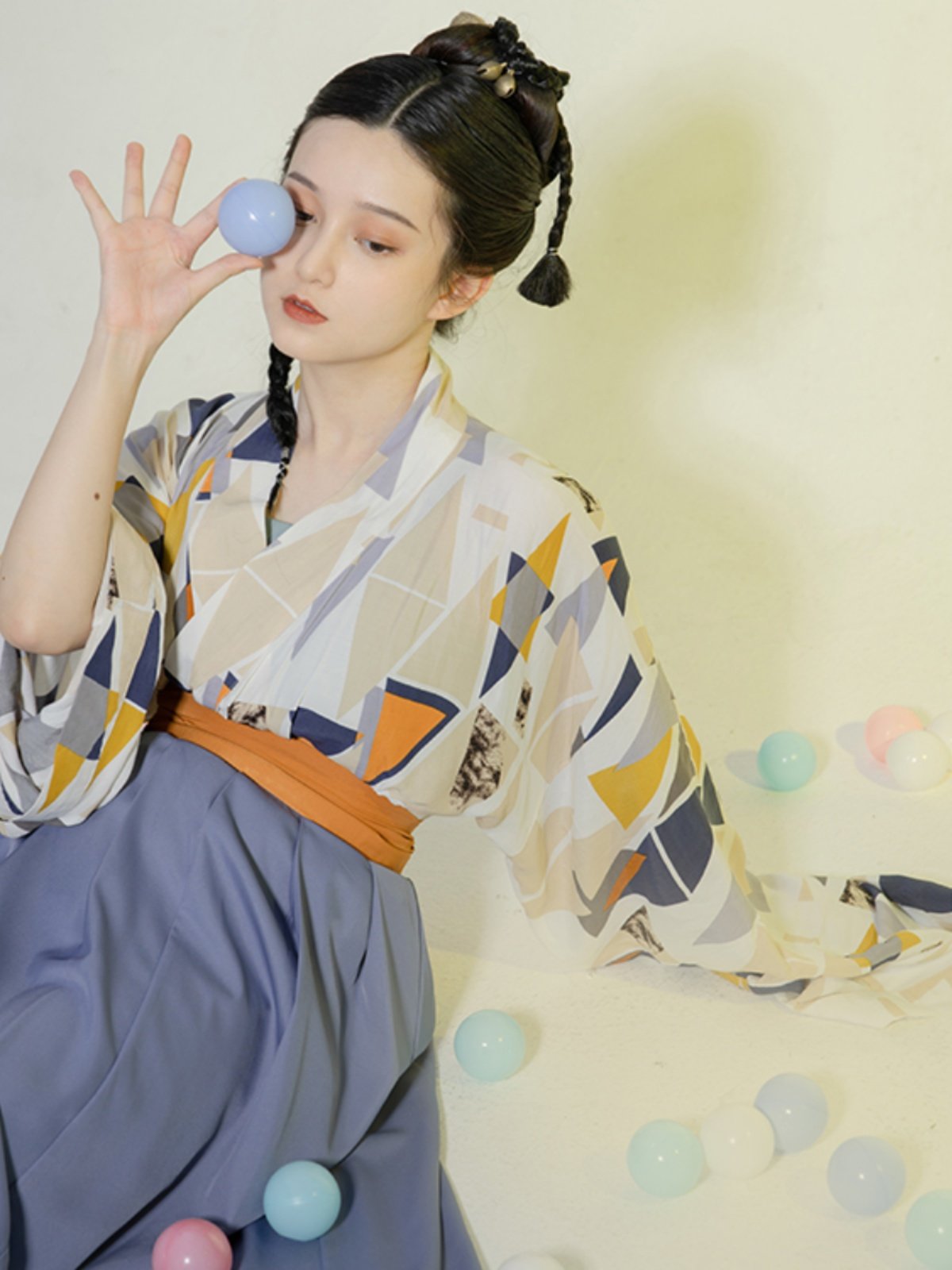 SHANGYUN LEWANYUE JIN MADE HANFU 크로스 칼라 재킷 크로스 컷 브로큰 스커트 오리지널 민족 스타일 데일리 스팟 봄 여름 남성과 여성