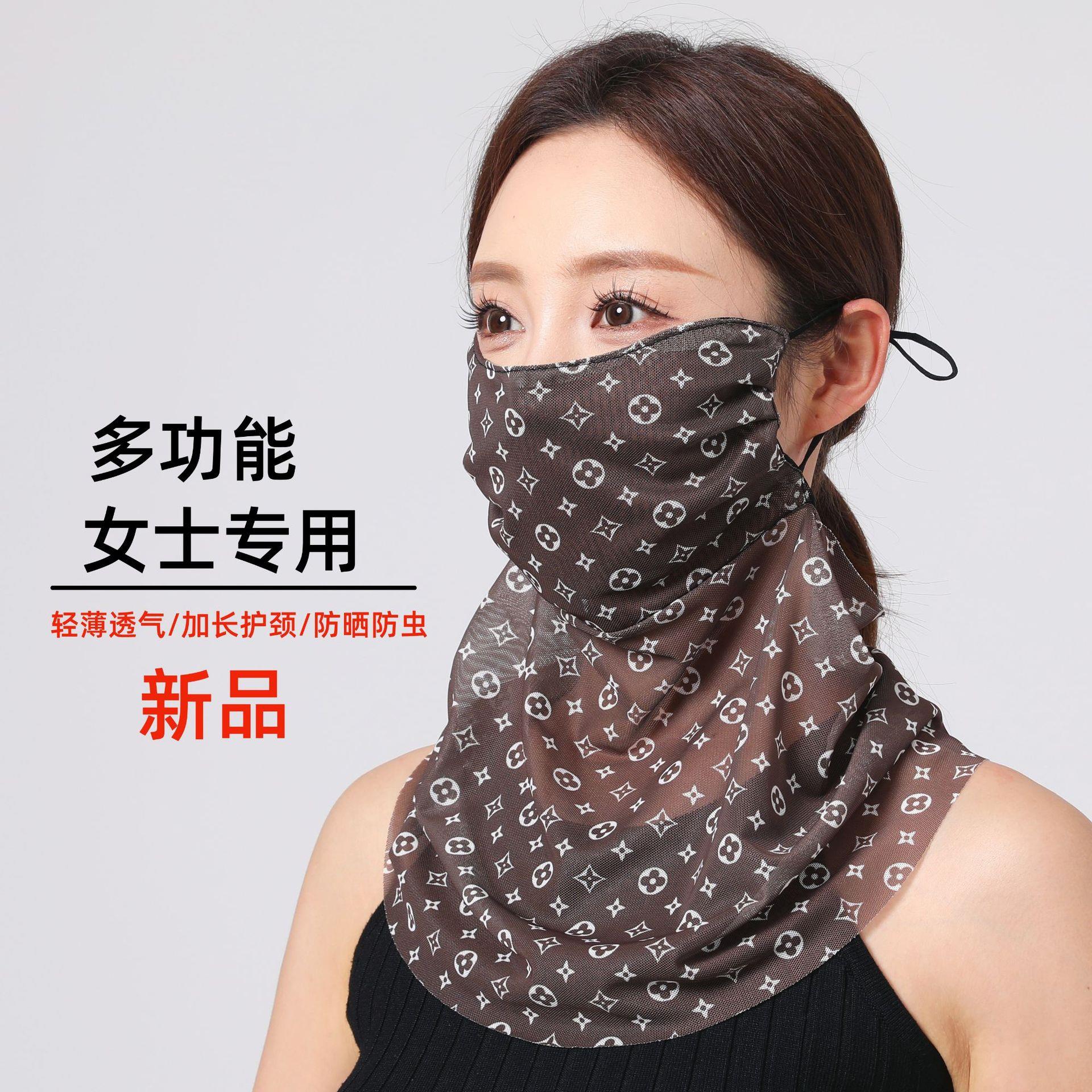 防晒冰丝口罩面罩女新款夏季薄款围脖套骑行遮阳防紫外线挂耳面纱