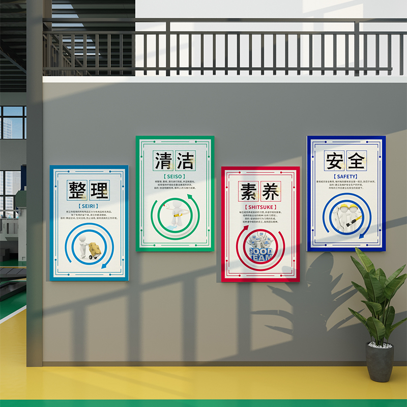 6s文化墙管理生产车间工厂标语墙贴企业质量品质宣传安全公司励志