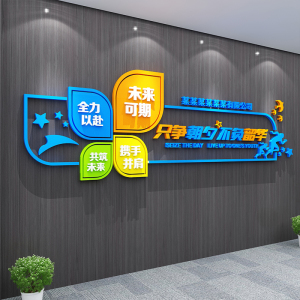 企业文化背景墙布置办公室墙面装饰公司团队创意激励志标语墙贴纸