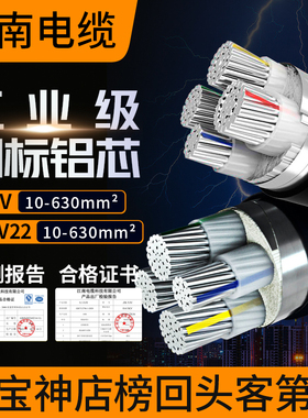 YJLV22江南电缆VLV铝芯铠装地埋3 4 5芯平方电线低压三相四线铝线