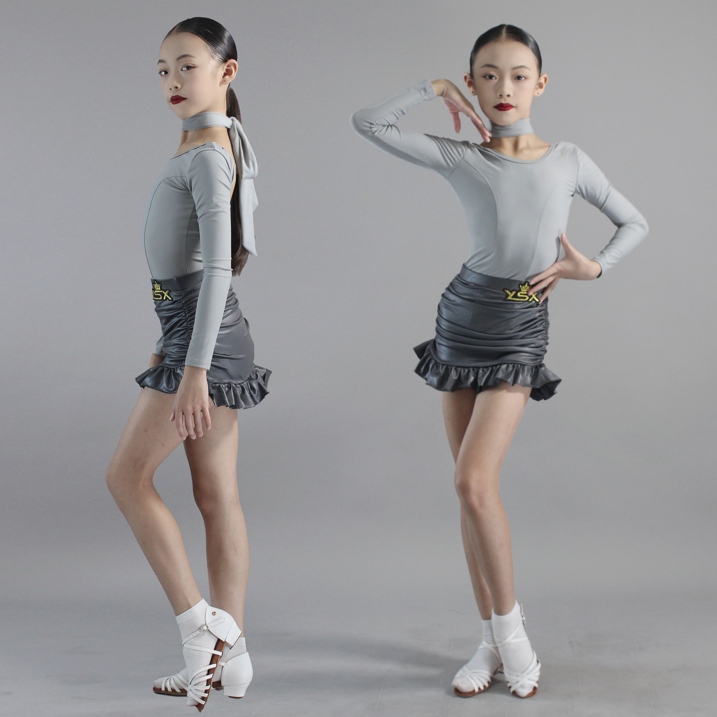 儿童拉丁舞服秋冬新款云舒袖女童