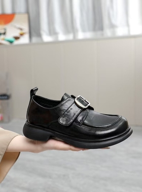 卓怡女鞋2025年春季新款真皮轻底舒适深口低跟四季鞋粘扣单鞋5871