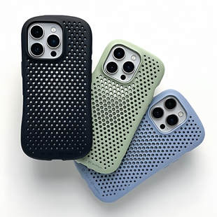 AndMesh网眼散热防摔手机壳适用苹果16promax透气手机壳iphone14 pro小蛮腰保护套软壳韩国游戏党必备直边款