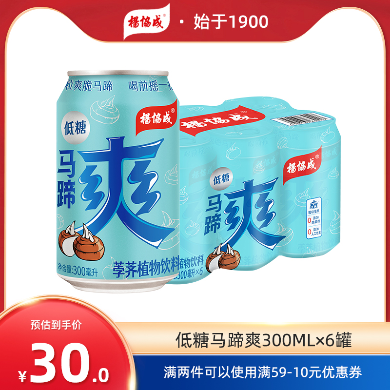 杨协成低糖马蹄爽果汁果肉果粒水果饮料荸荠果味饮料300ML*6罐-封面