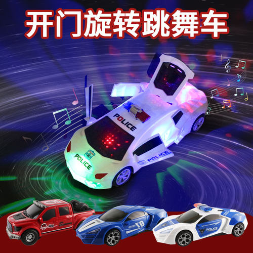 七彩灯光开门旋转跳舞玩具车
