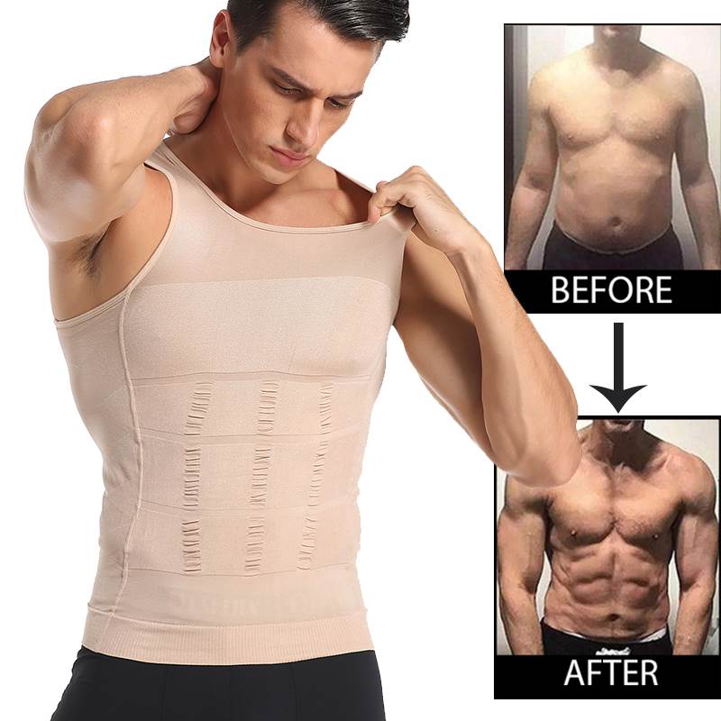 Men Slimming Body Shaper Waist Trainer Vest Tummy Control
