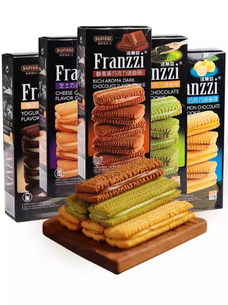 法丽兹巧克力夹心曲奇饼干抹茶芝士酸奶115克办公室休闲零食小吃