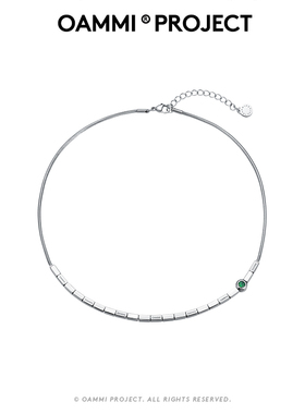 OAMMI原创设计潮牌简约长方体拼接钛钢项链可调节简约蛇骨链