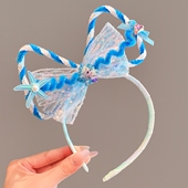 Elsa儿童发箍女童头饰蝴蝶结艾莎公主发饰头箍小女孩冰雪奇缘发饰