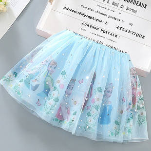 女童蓬蓬裙子Elsa女王网纱裙艾莎公主半身裙儿童女孩 冰雪奇缘童装