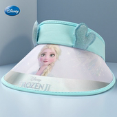 艾莎公主儿童太阳帽冰雪奇缘遮阳防晒帽女童大檐夏空顶Elsa沙滩帽