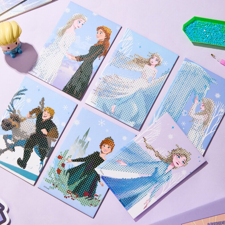 冰雪奇缘手工制作卡通艾莎公主钻石画diy玩具礼物迪士尼点钻贴画