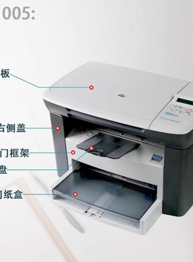 谊印适用 惠普m1005mfp盖板 惠普hp1005出纸托盘 上盖前门框架进纸托盘 纸盒 惠普m1005外壳 HPM1005扫描盖板