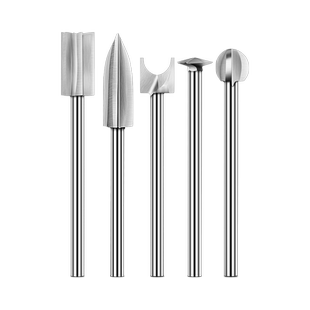 创拓者电动白钢雕刻刀头三刃尖刀核雕橄榄木雕木工套铣刀划线尖头