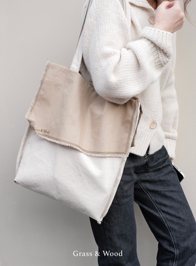 Grass&Wood新疆棉帆布包小众原创设计托特包百搭女包休闲日本