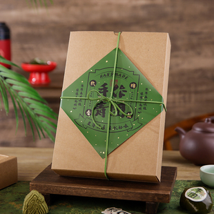 清新贴纸青团空礼盒国风烫金卡片4粒6粒青稞清明团子打包盒伴手礼