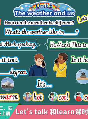 新人教小学三四年级英语分课时let's learn和let's talk板书教具