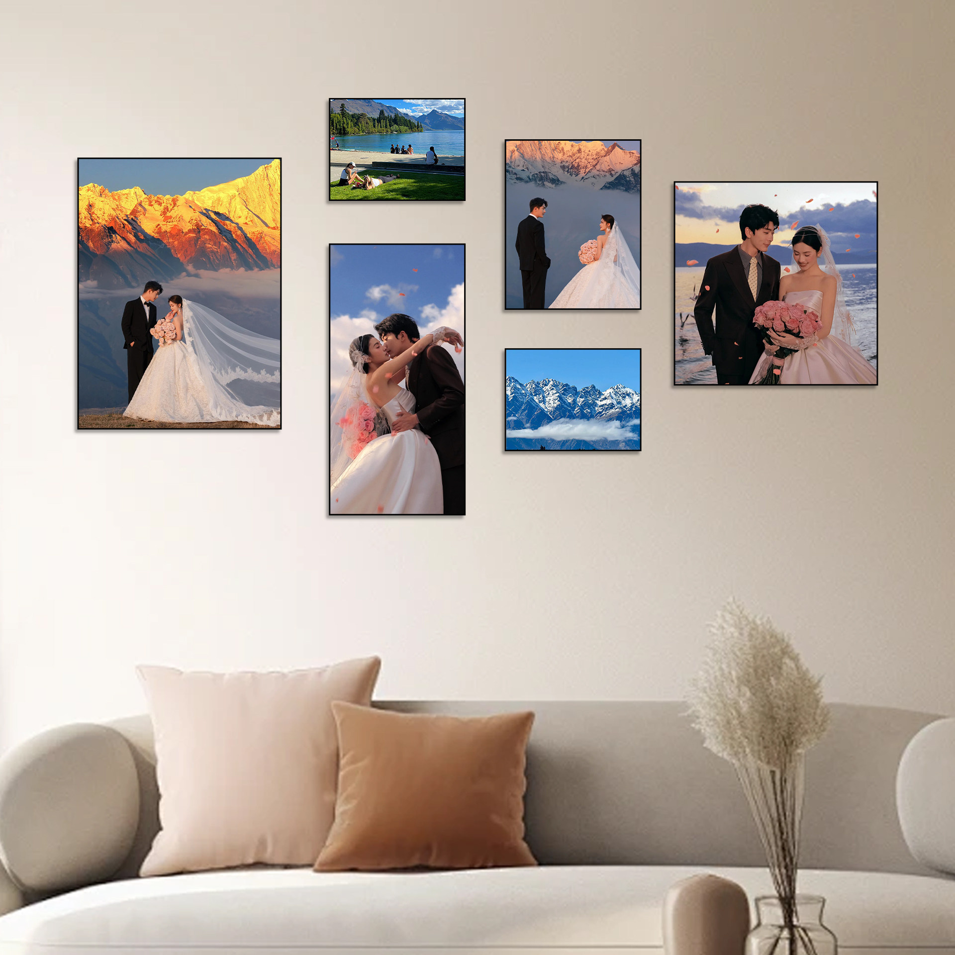 照片墙组合定制相框挂墙婚纱全家福风景画高级感客厅背景墙照片,节庆用品/礼品,相框,淘宝优惠券,粉丝福利购,淘宝优惠卷