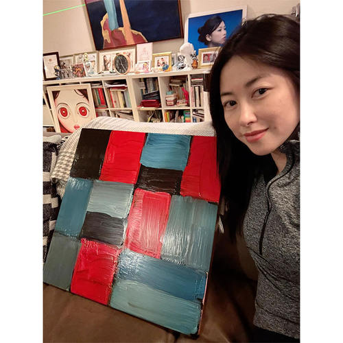 朱珠同款抽象色块装饰画Se