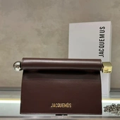 2025春夏新款 法国小众Jacquemus羊皮折叠手拿链条单肩高级晚宴包