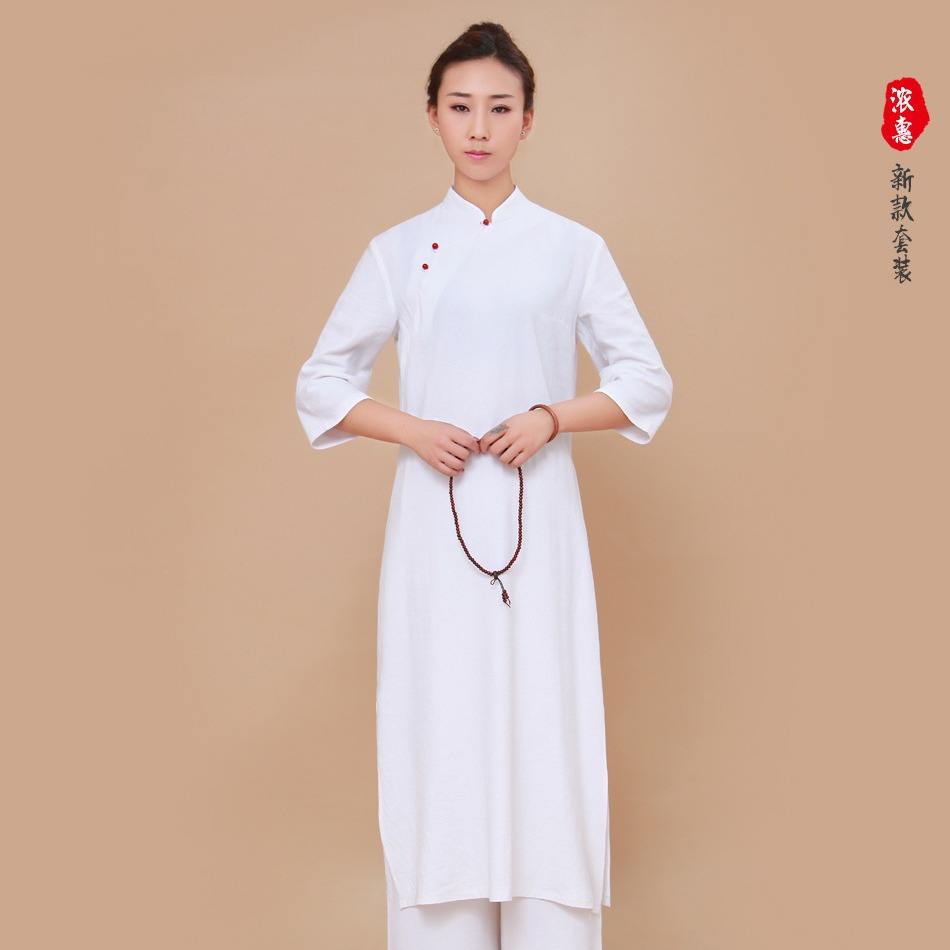 夏新品棉麻瑜伽服禅修服女运动套装大码休闲促销禅舞茶道