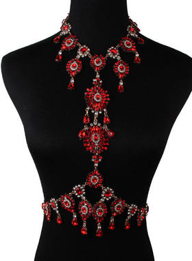 合金水波链夸张饰品奢华镶项链