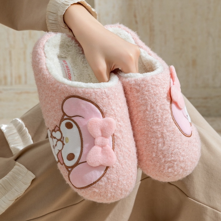 美乐蒂少女心棉拖鞋女
