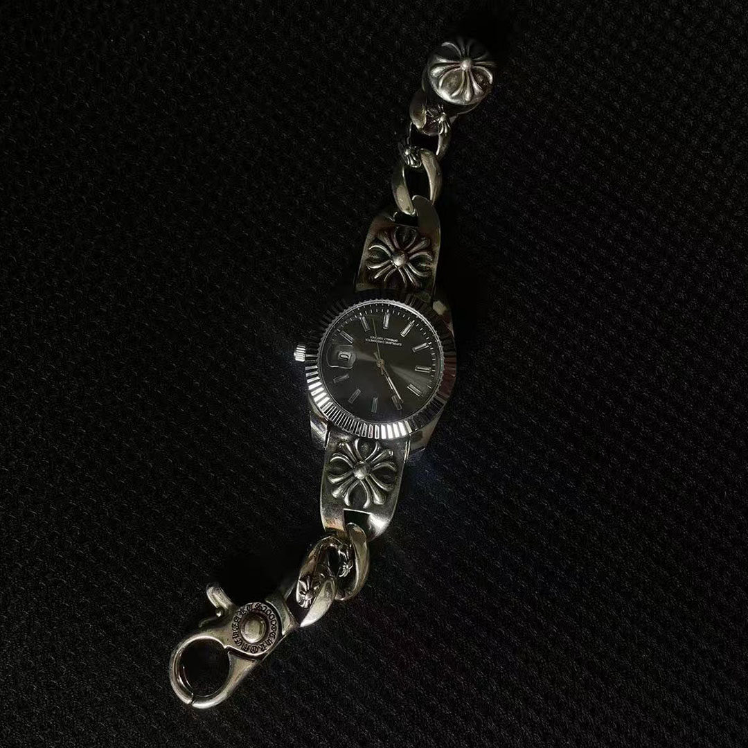 thumbnail for Capper-Style Vintage Gothic Cross Flower Diary Stainless Steel Niche Watch