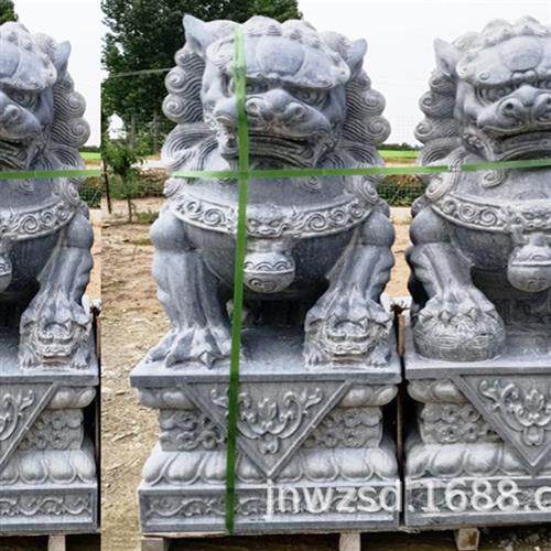 花岗岩石狮子哪里卖米大门石头狮子制作价格白石石雕狮子图片