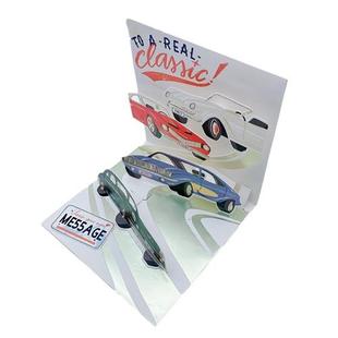 跨境父亲节立体贺卡定制足球汽车礼品纸雕纪念卡片工厂D创意定制