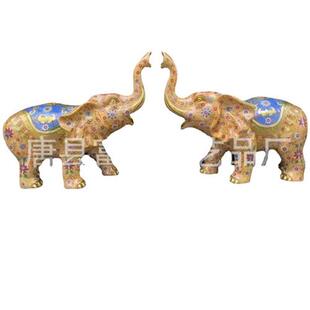 铜大象元宝吸水象成对黄铜精工礼品亚洲象锻铜城市景观动物雕塑