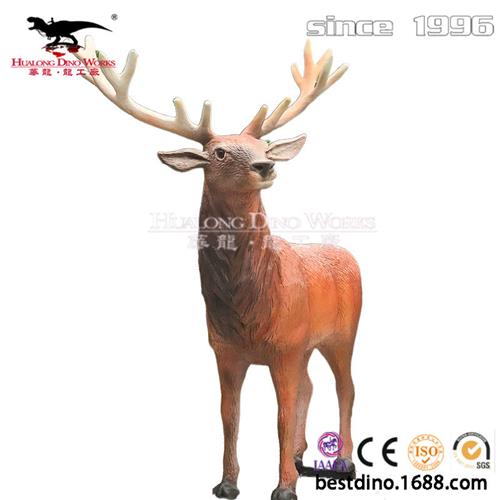 跨境仿真公马鹿动物模型黑羚羊母马鹿公马鹿模型儿童实心玩具摆件