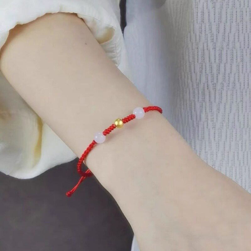 复古串珠编织手链女ins小众设计可调节情侣手绳七夕网红闺蜜手饰