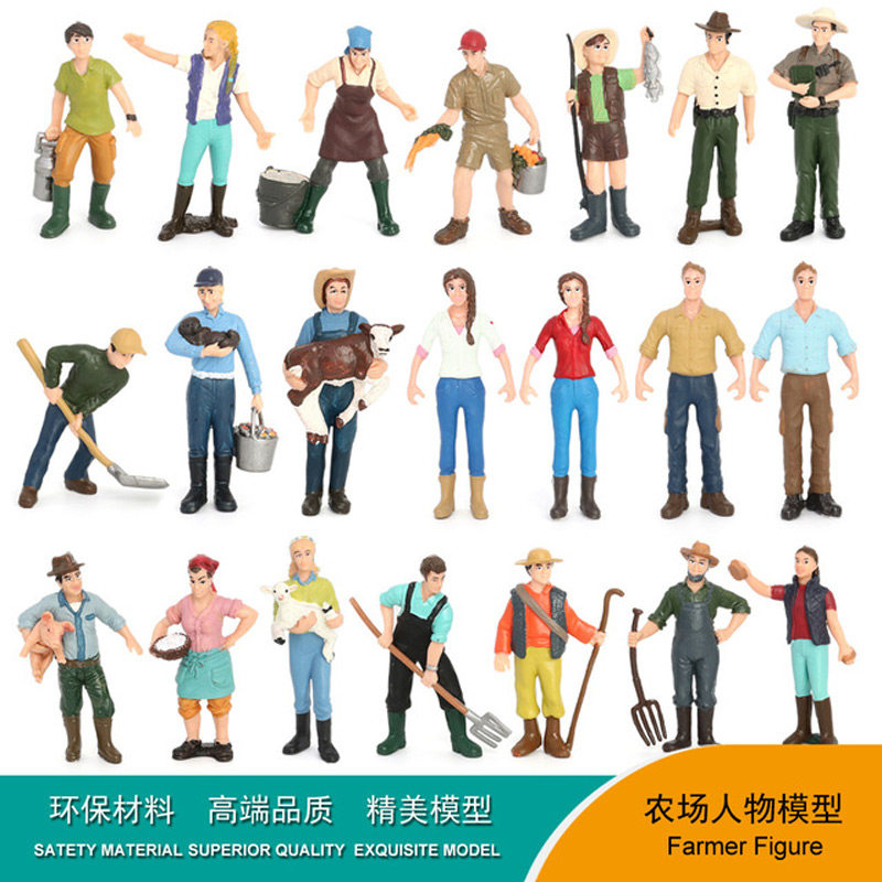 정적 시뮬레이션 인형 모델 농부 농장 육종가 목장 노동자 플라스틱 마네킹 캐릭터 장난감 장식품