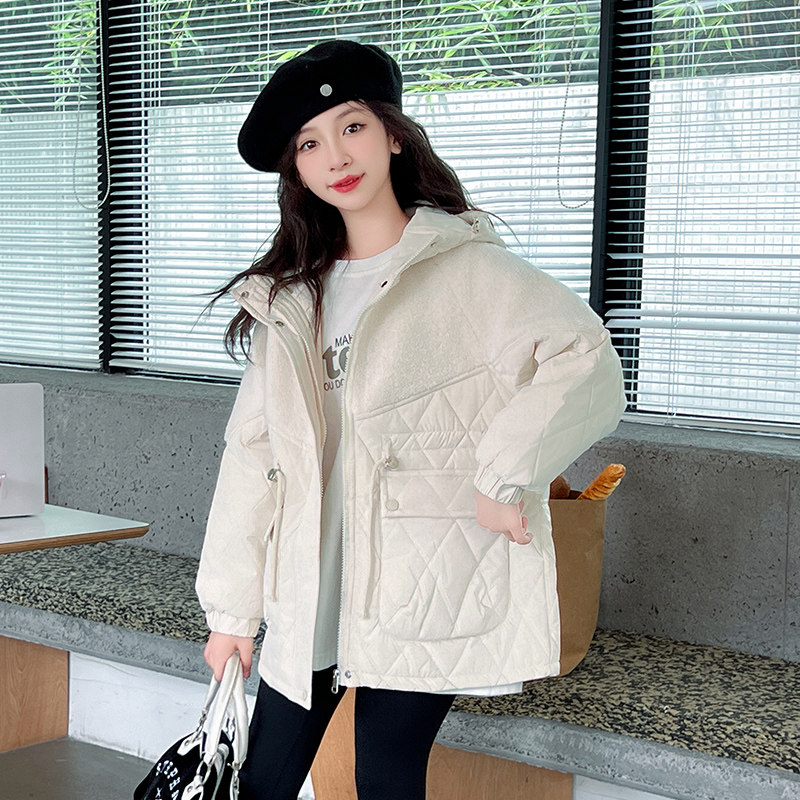 女童外套秋冬款2026新款洋气儿童中长款薄棉棉服女孩冬季拜年服潮