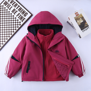 女童秋冬冲锋衣三合一2026新款洋气儿童中大童冬季夹棉加厚外套潮