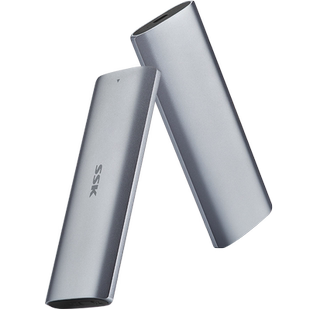 SSK硬盘盒M.2 NVME\NGFF双协议转USB3.1高速传输外接固态盘盒C370