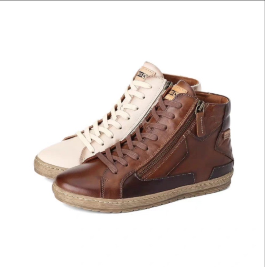 Pikolinos派高雁冬季牛皮圆头平底侧拉链纯色休闲踝靴PA11308,女鞋,马丁靴,淘宝优惠券,粉丝福利购,淘宝优惠卷