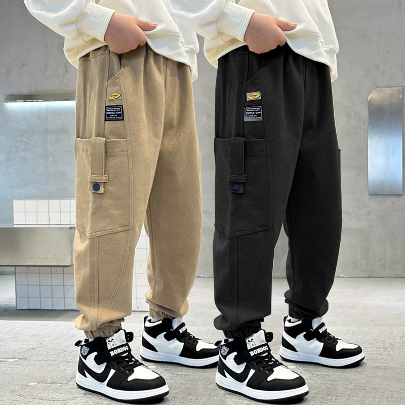 男童裤子春秋新款2025年大童长裤工装潮帅气时髦儿童装季休闲胖孩