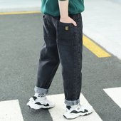 男童牛仔裤 洋气加绒加厚休闲长裤 子2024秋冬装 儿童休闲裤 新款 童装