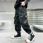男童裤 休闲长裤 子儿童宽松迷彩工装 中大童春秋薄款 裤 2025春秋新款