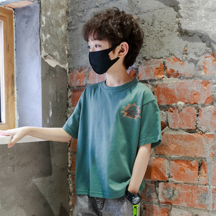 T恤潮2024年夏季 中大童洋气宽松童装 儿童半袖 韩版 酷 夏装 男童短袖