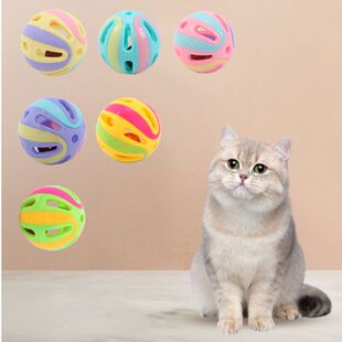 猫玩具猫咪发声玩具球宠物逗猫玩具铃铛猫抓球双色响铃球猫猫玩具