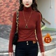 内搭磨毛网红爆款 加绒加厚秋冬高领打底女显瘦堆堆领长袖 洋气修身