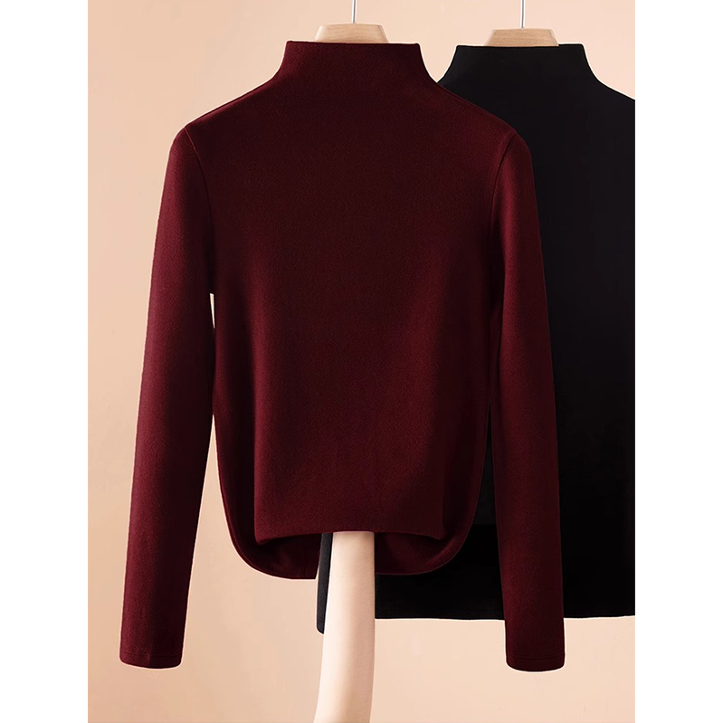 新款内搭加厚安可拉红保暖上衣