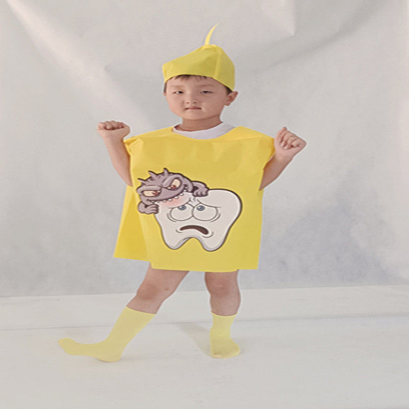 儿童牙细菌大战演出服幼儿园牙齿大作战表演服装病毒牙刷道具衣服