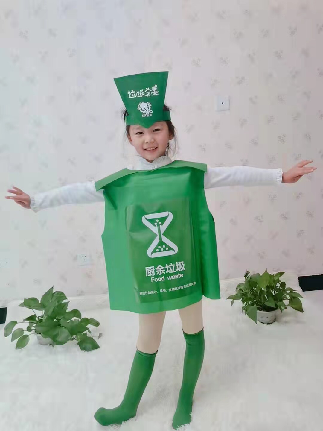 儿童垃圾分类表演道具服装幼儿园宣传话剧玩偶四分类垃圾桶道具服